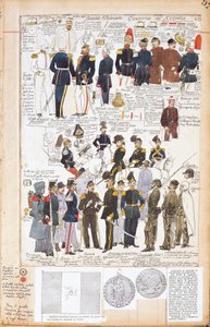 Verschiedene Uniformen der Provisorischen Regierung von Sizilien von Quinto Cenni, Farbtafel
