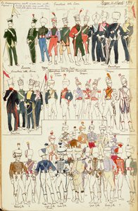 Verschiedene Uniformen des Königreichs Neapel von 1814 von Quinto Cenni