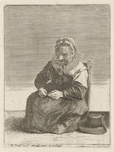 Alte Frau mit einem Rosenkranz von Quirin Boel (attributed to)