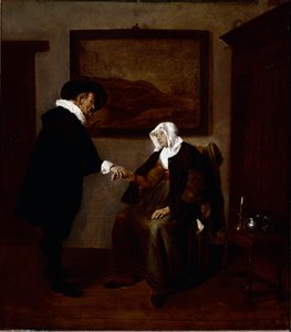 Der Arztbesuch (Öl auf Leinwand, ca. 1655) von Quiringh Gerritsz. van Brekelenkam