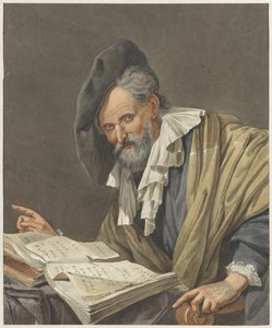 Mann mit Barett und einem Buch von R.M. Pruysenaar