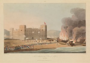Sechzehn Ansichten von Orten im Persischen Golf gegen die arabischen Piraten von R. (after) Temple
