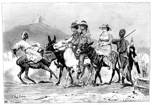 Eine Gruppe von Touristen, Ägypten, 1881 von R. Brandamour