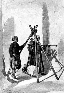 Wiegen der Steinblöcke, Ägypten, 1880 von R. Brandamour