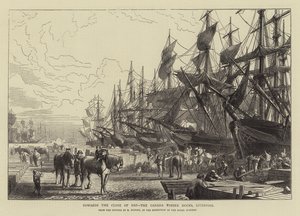 Gegen Ende des Tages, die Kanada-Holzdocks, Liverpool