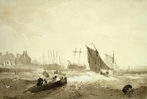 Schiffahrt von St-Valery-Sur-Somme, ca. 1821 von R. P. Bonnington