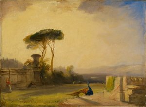 Blick auf das Gelände einer Villa in der Nähe von Florenz von R. P. Bonnington