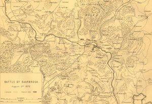 Karte der Schlacht von Saarbrücken, 2. August 1870