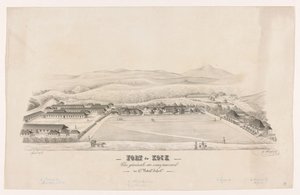 Ansicht von Fort de Kock Fort de Kock / Gesamtansicht des Lagers / des 17. Bataillons Infanterie von R. Walthert (signed by artist)