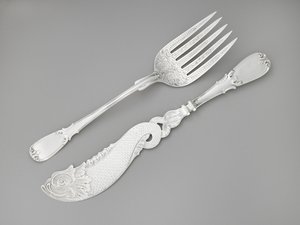 Fischgabel und Messer, ca. 1835-1845 von R. and W. Wilson