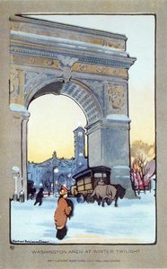 Washington Square Arch bei winterlicher Dämmerung von Rachael Robinson (after) Elmer
