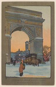 Washington Arch bei winterlicher Dämmerung von Rachael Robinson Elmer