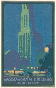 Woolworth-Gebäude Juni Nacht von Rachael Robinson Elmer