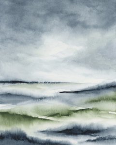 Neblige grüne Landschaft von Rachel Elise