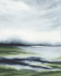 Neblige grüne Landschaft von Rachel Elise