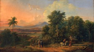 Wald und einheimisches Haus, 1860