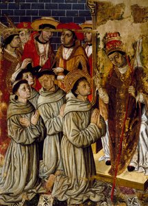 Zyklus der Wunder, Detail vom San Bernardino Altarbild, von Joan Figuera und Tomas Rafael (aktiv in der zweiten Hälfte des 16. Jahrhunderts) (Detail)