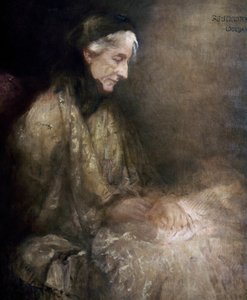 Porträt von Cosima Wagner (1838 - 1930), Tochter von Franz Liszt, Ehefrau von Richard Wagner von Raffael Woldan Schuster