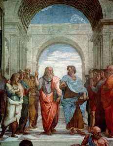 Aristoteles und Platon: Detail aus der Schule von Athen in der Stanza della Segnatura, 1510-11 (Detail) von Raffaello Sanzio Raphael