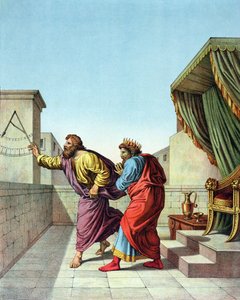 König Hiskia erhält ein Zeichen von Gott durch Jesaja, dass er noch 15 Jahre leben wird