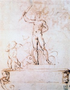 Umrisskomposition für eine Festdekoration, ca. 1500-1520 von Raffaello Sanzio Raphael