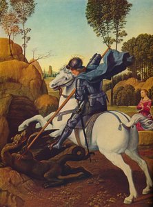 Sankt Georg und der Drache, um 1505 von Raffaello Sanzio Raphael