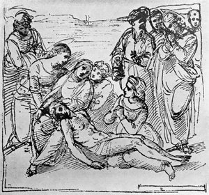 Studie für Die Grablegung, 1913 von Raffaello Sanzio Raphael