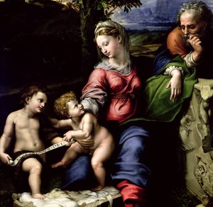 Die Heilige Familie der Eiche, ca. 1518 (Detail) von Raffaello Sanzio Raphael
