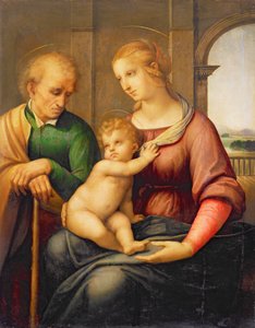 Die Heilige Familie oder Madonna mit dem bartlosen Joseph, ca. 1506 von Raffaello Sanzio Raphael