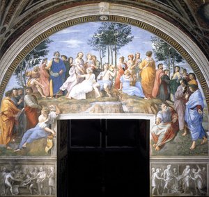 Das Parnass-Fresko in der Stanza della Segnatura, 1509-1511 von Raffaello Sanzio Raphael
