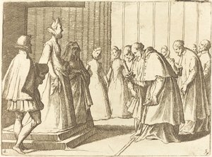 Margarete von Österreich empfängt die Huldigung der Kardinäle und Prälaten von Raffaello Schiaminossi