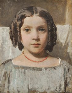 Mädchen mit einer Korallenkette von Raffaello Sernesi
