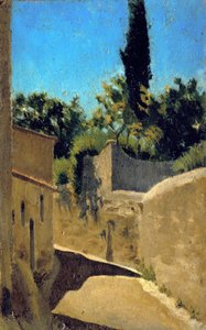 Straße mit Sonneneffekt. Umgebung von Florenz, ca. 1861-62