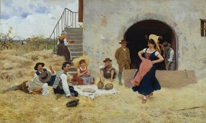 Tanz im Bauernhof von Raffaello Sorbi