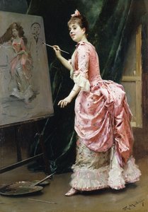 Im Arbeitszimmer von Raimundo de Madrazo y Garreta