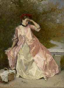 Frau mit Picknickkorb, ca. 1890 von Raimundo de Madrazo y Garreta