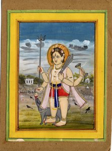 Eine stehende Figur von Bhairava, eine Form von Śiva von Rajasthan School