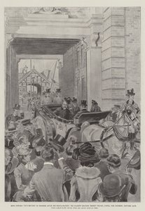 Rückkehr von König Edward VII. nach Osborne nach seiner Proklamation, Seine Majestät verlässt Trinity Wharf, Cowes, nach Osborne, 24. Januar