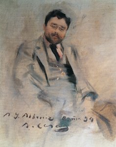 Porträt des spanischen Pianisten und Komponisten Isaac Albeniz (Camprodon) von Ramón Casas
