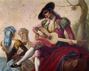 Gitarrenspieler, Detail (Kartons für Wandteppiche)