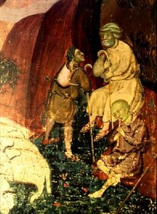 Moses am Sinai: Detail der Hirten, die ihre Herde bewachen von Ramon de Mur