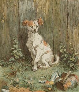Eine Elegie auf den Tod eines verrückten Hundes von Oliver Goldsmith: Streunender Hund, der von einem guten Mann aus Islington befreundet wurde von Randolph Caldecott