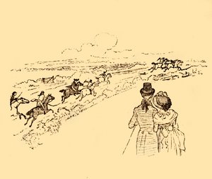 Zuschauer beobachten, wie John Gilpin über das Land gejagt wird, 1878, ca. 1918 von Randolph Caldecott