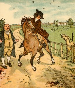 John Gilpins Pferd erschrickt vor einem Esel, 1878, ca. 1918 von Randolph Caldecott