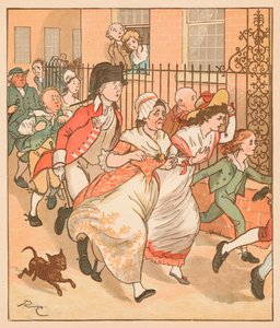 Nachbarn eilen dem guten Mann von Islington zu Hilfe, ca. 1879