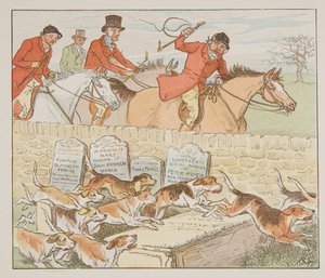 Nun hatte der Pfarrer ein Paar zu trauen, als die Hunde ins Blickfeld kamen, aus The Hey Diddle Diddle Picture Book, veröffentlicht 1882 von Randolph Caldecott