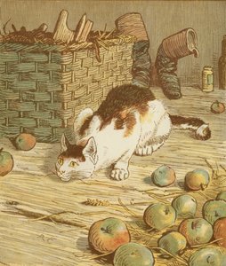 Das Haus, das Jack gebaut hat. Kumulative Kinderreime. Die Katze, die die Ratte gefressen hat, die das Malz gefressen hat. Illustration von Randolph Caldecott. von Randolph Caldecott