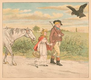 Der schelmische Rabe flog lachend davon, ca. 1885, 1934 von Randolph Caldecott