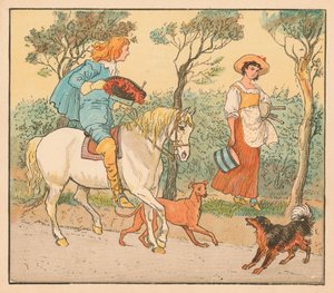 Wohin gehst du, mein hübsches Mädchen, um 1882 von Randolph Caldecott