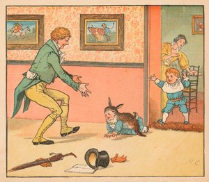 ...ein Kaninchenfell, um das Baby Bunting einzuwickeln, ca. 1880 von Randolph Caldecott